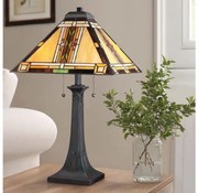 Quoizel QZ-NAVAJO-TL-VB - Stolná lampa Tiffany NAVAJO 2xE27/60W/230V