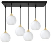 Závesné svietidlo Costa, 6x biele sklenené tienidlo, b/g