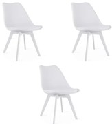 Set troch jedálenských stoličiek MARK biely (3 ks)
