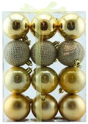 DECOLED Plastové ozdoby zlaté, 24 ks, d. 6 cm