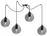 Závesné svietidlo Paris Spider, 4x sklenené tienidlo (mix 3 farieb)