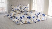 Polášek Bavlnené obliečky MODRÉ KVETY - 140 x 200 cm / 70 x 90 cm