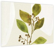 Sklenený obraz - Akvarelová vetvička N⁰1 (70x50 cm)