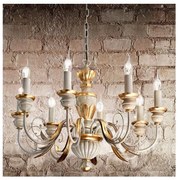 Ideal Lux - Luster na reťazi FIRENZE 8xE14/40W/230V pr. 64 cm biela/zlatá