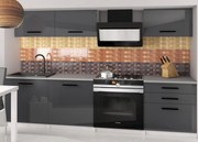 Kuchynská linka Belini 180 cm šedý lesk s pracovnou doskou Laurentino2 INF LAURENTINO2/2/WT/S/0/B1