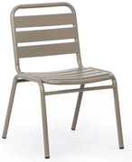 Kovová bistro stolička RENO, na vonkajšie použitie, béžová