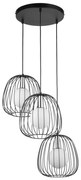 Luster na lanku BELL 3xG9/12W/230V čierna/lesklý chróm
