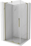 Mexen Velar L, sprchový kút s posuvnými dverami 110 x 75 cm, 8mm číre sklo, zlatá lesklá, 871-110-075-03-50