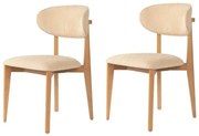 Súprava jedálenských stoličiek Lionte Beige and Light Oak, 2 ks