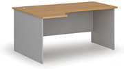 Rohový kancelársky písací stôl PRIMO GRAY, 160x120 cm, ľavý, sivá/buk