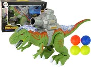 LEAN Toys Dinosaurus s katapultom Strieľa zelenou farbou