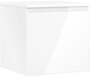 Mexen Orio, kúpeľňová skrinka 50 cm s hornou časťou, 1 zásuvka, biela lesklá, 91A10-05047-1-BFC00