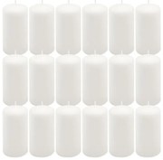 Sada stĺpových sviečok, 11,5 cm, Ø 6 cm, biela, 18 ks