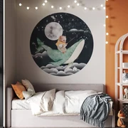 Gario Detská nálepka na stenu Dreamland - medvedík na veľrybe Rozmery: 95 x 95 cm