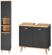 Livarno®  Vysoká skrinka do kúpeľne Corfu + Skrinka pod umývadlo Corfu  (800011625)