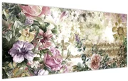Obraz - Dizajnové kvety (120x50 cm)