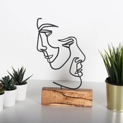 Kovová dekorácia Faces 38 cm čierna