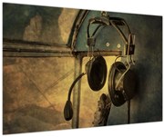 Obraz - Vintage letecké slúchadlá (90x60 cm)