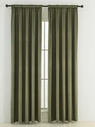Zamatové zatemňovacie závesy Cesar olivové - 140 x 250 cm (2ks) - riasiaca stuha