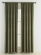 Zamatové zatemňovacie závesy Cesar olivové - 140 x 280 cm (2ks) - riasiaca stuha