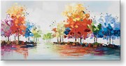 Maľovaný obraz na stenu STROMY 1 dielny YOBCWFTR026 - 140x70 cm