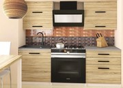 Kuchynská linka Belini 120 cm dub sonoma s pracovnou doskou Eleganta2 TOR ELEGANTA2/2/WT/DS/0/B1