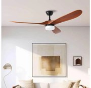 ZEVENTI - LED stropný ventilátor GINOSA LED/18W/230V Wi-Fi Tuya čierny/dub + DO