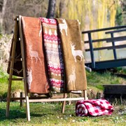 Červeno-biela obojstranný károvaný pléd Caro XL - 150*200 cm