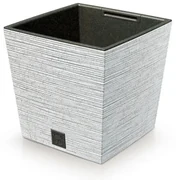 Kvetináč FURU SQUARE LOW ECO WOOD s vložkou m 24cm, biely ECO