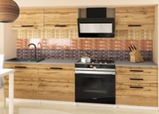 Kuchynská linka Belini 180 cm dub wotan s pracovnou doskou Laurentino2 TOR LAURENTINO2/3/WT/DW/0/B1