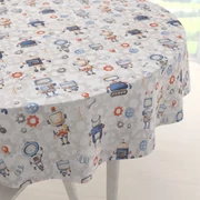 Biante Detský bavlnený okrúhly obrus Sandra SA-584 Svet robotov na sivo-bielom Ø 50 cm