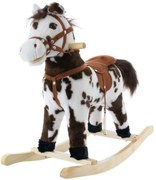 Hojdací koník so zvukmi a pohybmi - hnedý/biely