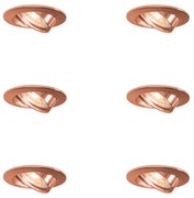 Sada 6 okrúhlych zapustených bodových svetiel medená naklápacia - Edu