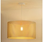 Duolla - Luster na lanku ROLLER RATTAN 1xE27/15W/230V pr. 45 cm béžová