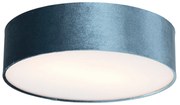 Moderné stropné svietidlo modré 40 cm so zlatým vnútrom - Drum