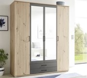 Šatníková skriňa Chicago, 159 cm, dub artisan/antracit%