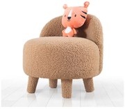 Hnedé detské kresielko z textílie bouclé Moouv – Artie