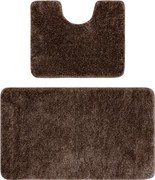 Sada kúpeľňových koberčekov SYNERGY glamour / lurex, hnedá