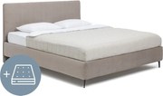 Čalúnená dvojlôžková posteľ taupe s matracom/s roštom 160x200 cm Noira Slim – Bonami Selection