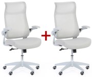 Kancelárske kreslo LUCKY 1+1 ZADARMO, sivá