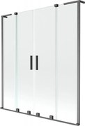 Mexen Velar L Duo, 2-krídlová posuvná vaňová zástena 150 x 150 cm, 8mm číre sklo, brúsený grafit, 896-150-003-02-66