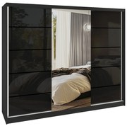 Šatníková skriňa SERENITY 232 cm čierny lesk MGB SERENITY SZP8/0/B/B/0/HIAL