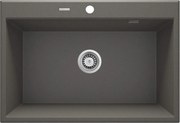 Deante Eridan, granitový drez na dosku 700x520x210 mm, 3,5" + priestorovo úsporný sifón, 1-komorový, antracitová metalíza, ZQE_T103