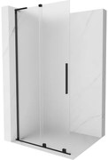 Mexen Velar L, posuvná sprchová zástena Walk-in 90 x 200 cm, 8mm sklo námraza, čierna matná, 871-090-003-33-70