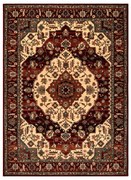 Koberec KASHQAI 4377 300 ornament bordový / béžový