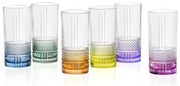 RCR BRILLANTE COLOUR LONG POHÁR NA VODU 370ML SADA 6 KS