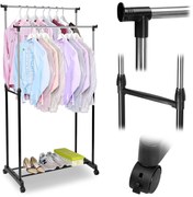 Stojan na pblečení WALERIA černý/stříbrný