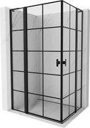 Mexen, Mexen Mist L Duo výklopný sprchový kút 95 x 90 cm, čierna mriežka - 8A4L-095L-090P-70-77