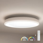 Stropné LED svietidlo Melo, 1x LED 36w, 3000-6000k, b, RGB, (fi 39 cm), s ovládačom