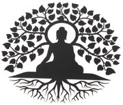 Drevená vyrezávaná dekorácia na stenu Strom s Buddhou, 35 x 35 x 1 cm